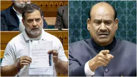 Leader of the Opposition in the Lok Sabha Rahul Gandhi on Tuesday wrote to Speaker Om Birla, lodging a strong protest after being barred from speaking on a