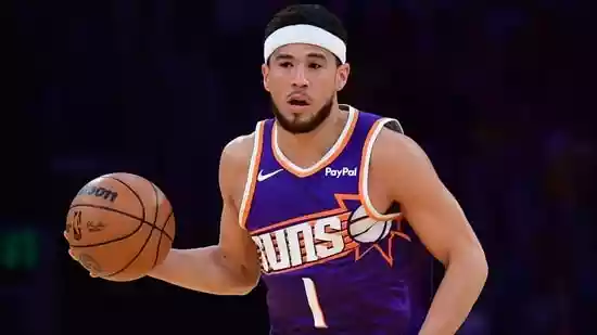 Phoenix Suns guard Devin Booker will not return to Monday's game against the Lakers due to a right groin injury. Phoenix Suns guard Devin Booker will not