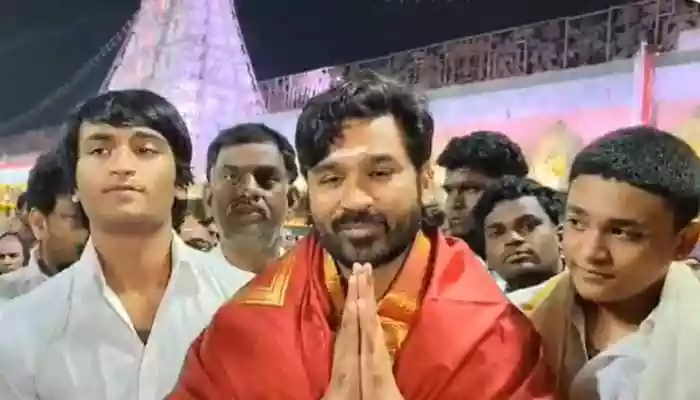 Tirupati Temple: Actor Dhanush was seen offering prayers at the divine abode of Lord Sri Venkateswara along with his sons. Chennai: Well known Tamil actor and