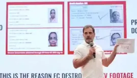 Rahul Gandhi on Wednesday claimed that over 25 lakh votes were “stolen” in the 2024 Haryana Assembly elections, alleging the presence of 5