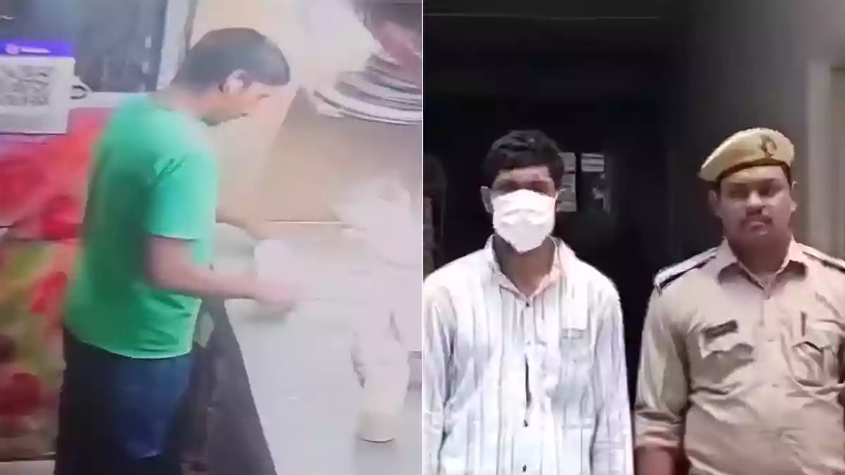 A Noida-based pizza shop owner landed in police custody after a shocking CCTV clip allegedly showed him spitting on pizza dough while preparing food orders