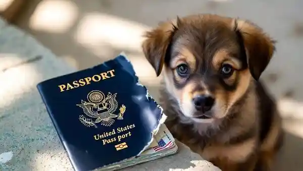 Dog tears passport right before international travel