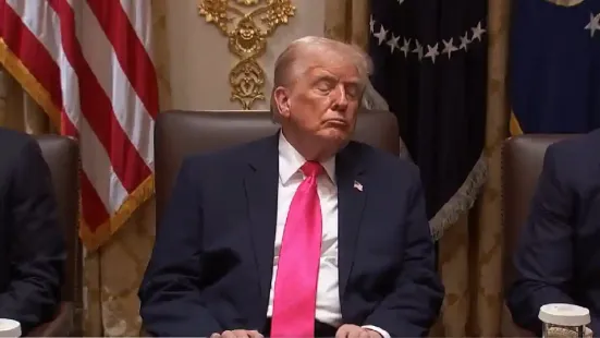 US President Donald Trump appeared to close his eyes several times during his ninth Cabinet meeting on Tuesday, prompting fresh questions about his alertness