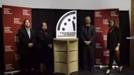 The Bulletin of the Atomic Scientists has moved the hands of the Doomsday Clock to 85 seconds to midnight, the closest the world has ever been to global