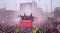 A driver who, in a fit of road rage, drove into crowds celebrating Liverpool's Premier League victory, was jailed on Tuesday for 21 years and six months for