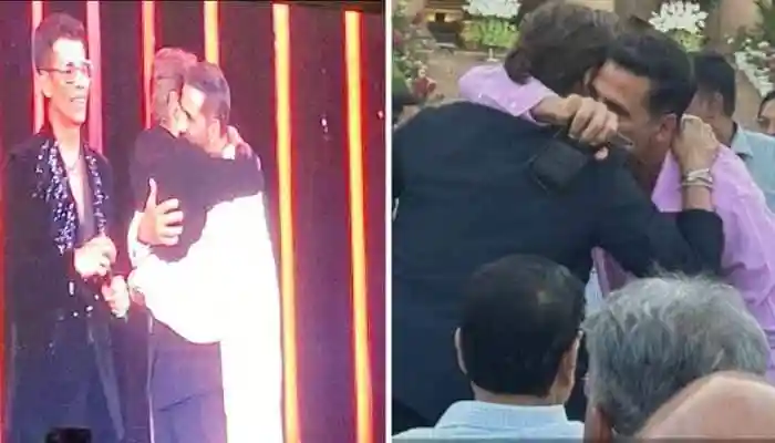 During the 70th Filmfare Awards held in Ahmedabad on October 11, 2025, Bollywood superstars Shah Rukh Khan and Akshay Kumar shared a rare hug. New Delhi: Bollywood fans witnessed a rare and heartwarming moment on Saturday night at the star-studded Filmfare Awards 2025. Superstars Shah Rukh Khan and Akshay Kumar were spotted sharing a warm hug at the ceremony, sending fans into a frenzy.During the 70th Filmfare Awards held in Ahmedabad on October 11, 2025, Bollywood superstars Shah Rukh Khan and Akshay Kumar shared a rare hug. New Delhi: Bollywood fans witnessed a rare and heartwarming moment on Saturday night at the star-studded Filmfare Awards 2025. Superstars Shah Rukh Khan and Akshay Kumar were spotted sharing a warm hug at the ceremony, sending fans into a frenzy.The moment, captured in photos and videos circulating online, has melted hearts across the internet — with fans now demanding that the two megastars reunite on screen for a film together.A fan on X shared a snapshot of the duo embracing, captioning it, “When SRK did Priyadarshan's Billu, I always wished they'd do a film together. I still wish!” Another fan wrote, “They should do a film together!” while a third commented, “Two biggest self-made superstars.”