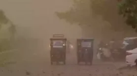 Delhi-NCR witnessed a dust storm on Friday morning. IMD has predicted thunderstorms, rain and strong winds. AQI hit 218 in “poor” category