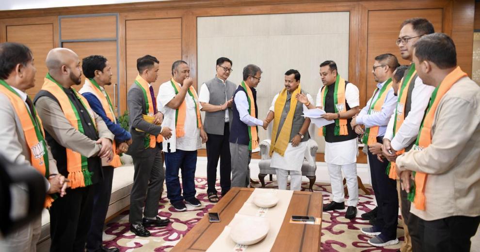 Eight MLAs of the United Democratic Party in Meghalaya joined the Bharatiya Janata Party on Wednesday. This took the BJP’s tally in the 60-member Assembly to