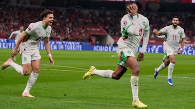 Ayoub El Kaabi struck twice as hosts Morocco powered into the Africa Cup of Nations last 16 with a commanding 3-0 win over Zambia in Rabat on Monday night