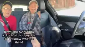 A heartwarming video featuring two elderly men taking their first ever ride in a self driving car has captured the internet's attention