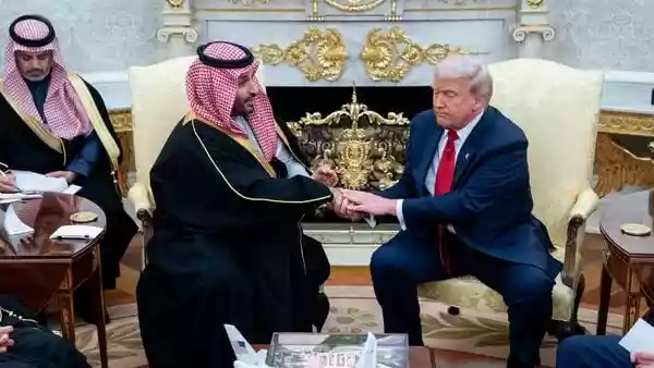 President Donald Trump welcomed Saudi Crown Prince Mohammed bin Salman to the White House on Tuesday (local time) for a warm and friendly meeting