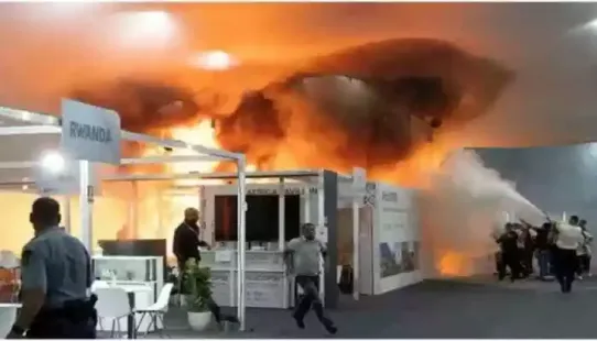 Authorities stated that the fire was extinguished within minutes and was likely caused by electrical equipment, possibly a malfunctioning microwave