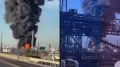 An oil refinery in Texas, United States, caught fire following an explosion on Monday evening (local time), with authorities saying an industrial heater likely