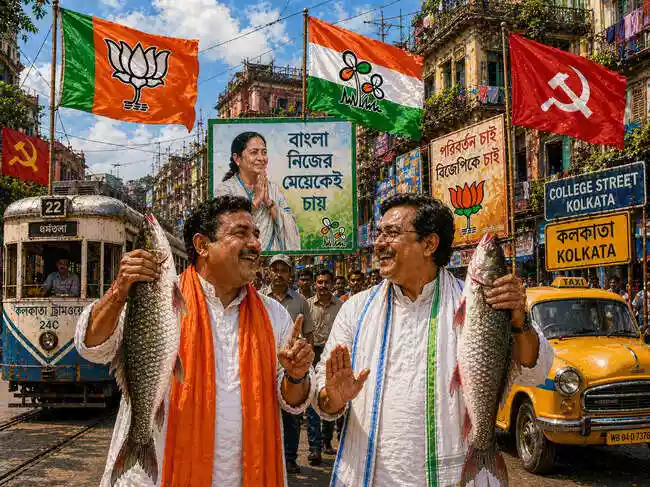 West Bengal Elections BJP vs TMC: Political campaigns in West Bengal are creatively using fish and meat, staples of Bengali culture, to connect with voters