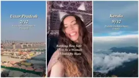 <h4>Foreigner ranks 'how safe she felt as a woman' travelling solo in different Indian states: '0/10 in UP, 9/10 in Kerala'</h4><h4>After