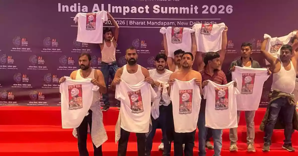 Four Youth Congress workers arrested at AI summit for protesting against ‘compromised PM’