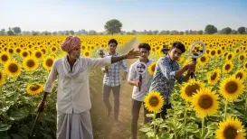 In a content-driven world, how far is too far? A viral video shows a group of youngsters stepping into a sunflower field to film a reel. At first