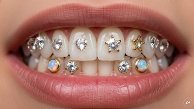 From crystal tooth gems to elaborate grills and daring oral piercings, ‘smile accessories' are fast becoming a beauty trend for those wanting to stand out. Seen as fun, bold, and expressive, they offer a unique way to showcase personality while adding a touch of sparkle. Under professional guidance and with proper maintenance, these enhancements can safely elevate a smile.