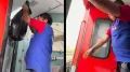 A Railways worker has been removed from service after he was filmed throwing garbage from a moving train onto the tracks. Footage of the worker