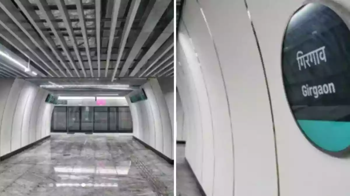 Girgaon or Girgaum, the home to more than 100 years old buildings in South Mumbai, can now boast of one more thing – a Mumbai Metro-3 station, which is set to open soon. Just like Cuffe Parade Metro station, Kalbadevi, Hutatma Chowk, CSMT, Vidhan Bhavan and Churchgate stations on the Worli to Colaba stretch, pictures of Girgaon Mumbai Metro-3 station were shared on social media.