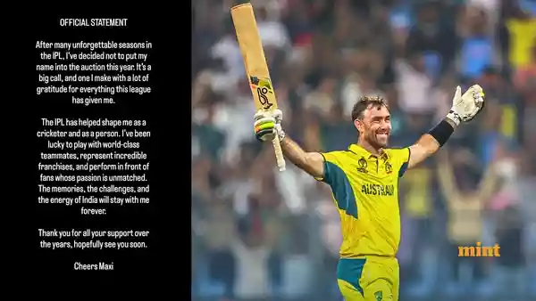 Glenn Maxwell pulls out of IPL Auction
