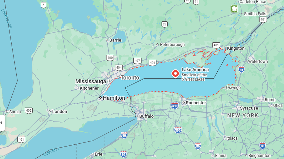 Google Maps has changed ⁠the name of “Lake Ontario” to “Lake America” for U.S. users to reflect President Donald Trump’s executive order renaming