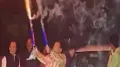 A birthday celebration on a busy road in Gujarat has triggered anger and concern after a man was seen bursting firecrackers in the middle of traffic