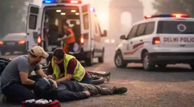 Help accident victims in Delhi