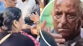 An unexpected scene of chaos unfolded in Himachal Pradesh's Kangra district when a woman allegedly attacked an elderly man in front of a government office