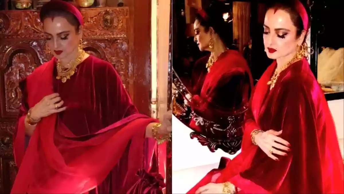 How Rekha Turned Christmas Style Into A Lesson In Indian Opulence