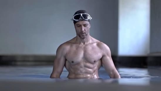 Hrithik Roshan is gearing up for the release of War 2 next week. Also starring Jr NTR, the Yash Raj Films production is one of the most awaited films of the year. On Friday, Hrithik shared a small video from the time he was training for the film, where he was seen taking a few moments in between what seemed to be a swimming lesson. The video was shared by his physical training team, which saw the actor bare-chested, flaunting his ripped physique. (Also read: Hrithik Roshan's father Rakesh Roshan aces hook step from War 2 song Aavan Jaavan a month after undergoing angioplasty)