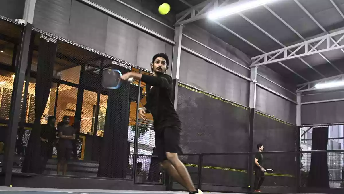 On a weekday evening at Hyderabad Paddle Park, courts are rarely empty. By 5pm, a steady rhythm of play sets in. A plastic ball snaps across the net