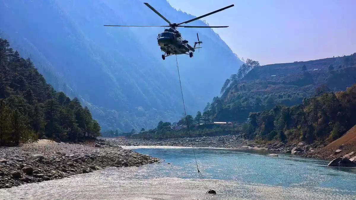 The Indian Air Force (IAF) dropped at least 12,000 litres of water to combat forest fires in the Lohit Valley of Arunachal Pradesh, operating at nearly 9