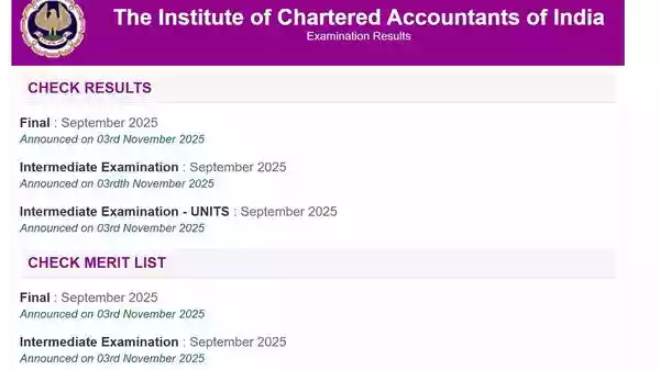 ICAI CA 2025 result OUT at icai