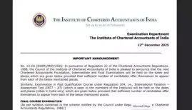 <strong>ICAI CA May 2026: The Institute of Chartered Accountants of India (ICAI) has officially released the examination schedule for the examination of