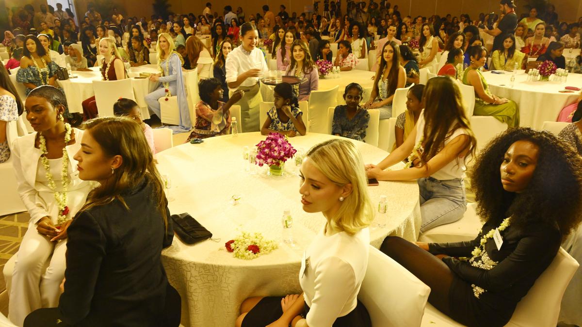 In a display of compassion and solidarity, more than 200 orphaned children, including children living with HIV or visual impairment, were welcomed with open arms by 108 Miss World 2025 contestants at the Trident in Hyderabad on Wednesday (May 28, 2025) morning. The gathering marked the beginning of a charity initiative organised by Fortune Hospitality and Sudeeksha Estates, in collaboration with Beauty with a Purpose — the Miss World Organisation's humanitarian platform.