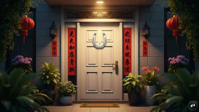 In Feng Shui, the main door of the house is considered an important place. This is the point from which energy (chi) enters life. If the positive energy comes from the main door, happiness, prosperity, health, and good fortune remain stable in the house. In Feng Shui, special attention is paid to the decoration and protection of the main door. It is considered auspicious to put a horseshoe on the main door; it attracts good luck and positive energy in the house by removing negative forces.