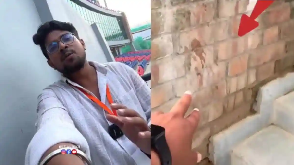 India and its gutka-spitting menace are a never-ending nuisance. From pavements to bus stops and walls to park benches, you can find the ubiquitous red stains everywhere. More often than not, people who have gutka or chew tobacco spit it without a second thought about where it lands, leaving sticky residuals. Pointing out the distasteful practice, a video has now surfaced on X, showcasing a similar unsightly condition at the newly opened Rajgir International Cricket Stadium in Bihar.India and its gutka-spitting menace are a never-ending nuisance. From pavements to bus stops and walls to park benches, you can find the ubiquitous red stains everywhere. More often than not, people who have gutka or chew tobacco spit it without a second thought about where it lands, leaving sticky residuals. Pointing out the distasteful practice, a video has now surfaced on X, showcasing a similar unsightly condition at the newly opened Rajgir International Cricket Stadium in Bihar.The stadium, with a 40000-seater capacity, was inaugurated by CM Nitish Kumar on October 5. Despite state-of-the-art architecture and world-class facilities, the clip captures a grim scenario. Visitors left gutkha marks all over the unpainted brick walls, demonstrating no care or concern about the newly constructed arena.