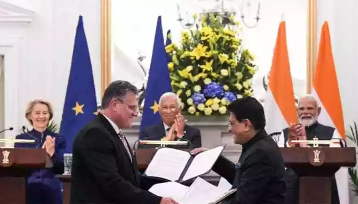 The India-EU trade agreement will lower or remove tariffs on more than 90 percent of European goods including automobiles exported to India