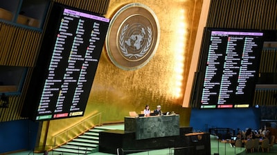 India on Friday voted in favour of the New York Declaration, a United Nations resolution that supports the creation of an independent Palestinian state. India joined 142 countries in backing the motion at the UN General Assembly on Friday, while 10 voted against and 12 abstained.