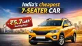 <strong>India's cheapest 7-seater car:</strong> The most affordable seven-seater car in India is the Renault Triber. It's price starts at around Rs
