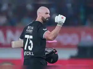 Daryl Mitchell's unbeaten 131 guided New Zealand to a seven-wicket victory over India, leveling the ODI series at 1-1. Mitchell and Will Young's partnership