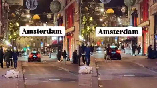 Indian man films littered Amsterdam street