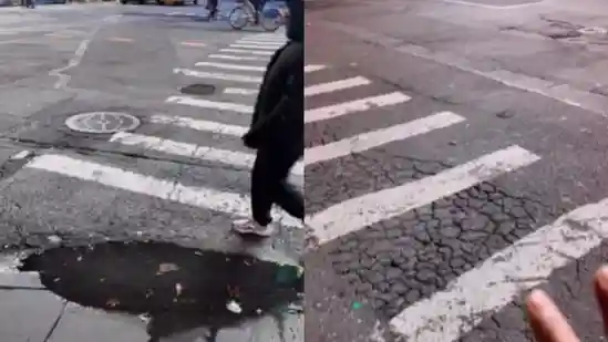 A video shared by an Indian man in New York City has drawn attention for capturing an unexpected scene at one of the world's most iconic locations. The clip