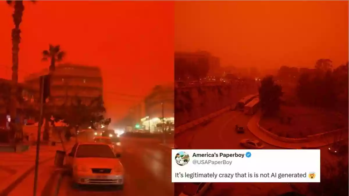 On Wednesday, April 1, 2026, residents of Crete and Santorini woke up to a world that looked less like Greece and more like a high-budget sci-fi flick set on