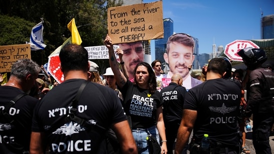 Israeli police blasted crowds with water cannons and made dozens of arrests on Sunday as protesters demanding a hostage deal escalated their campaign Sunday with a one-day nationwide strike that blocked roads and closed businesses. The “day of stoppage” was organized by two groups representing some of the families of hostages and bereaved families, weeks after militant groups released videos of emaciated hostages and Israel announced plans for a new offensive.