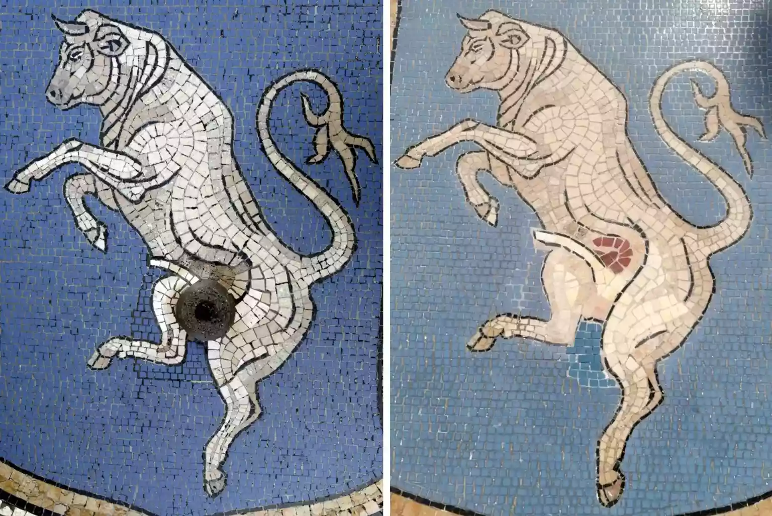 Italians have reacted with bemusement to the restoration of a famous bull mosaic in Milan, with some wondering what has happened to the animal's 