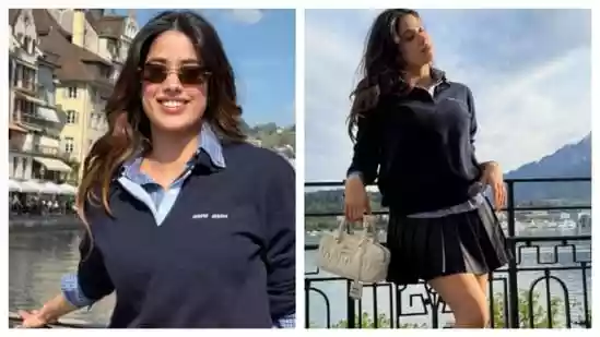 Janhvi Kapoor rocks cool preppy girl look in sweaters and skirts
