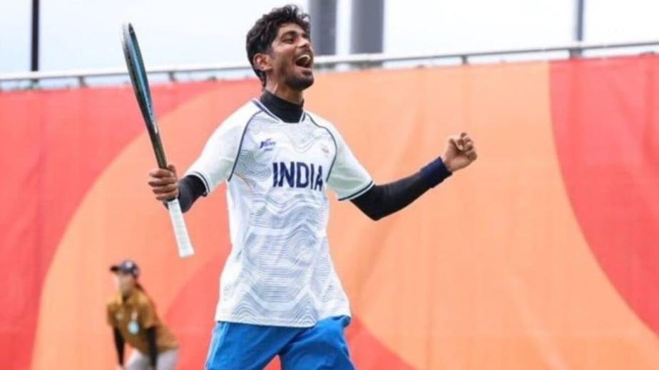 Star Indian soft tennis player Jay Meena, who had assured himself of a historic medal in the sport earlier in the day, finished his campaign at the