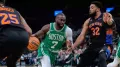 Jaylen Brown poured in 42 points on Wednesday as the Boston Celtics clawed back from an early deficit and then held off a furious late surge from the New York
